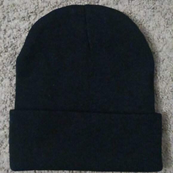 Black "I Don't Care" Beanie - Picture 2 of 2